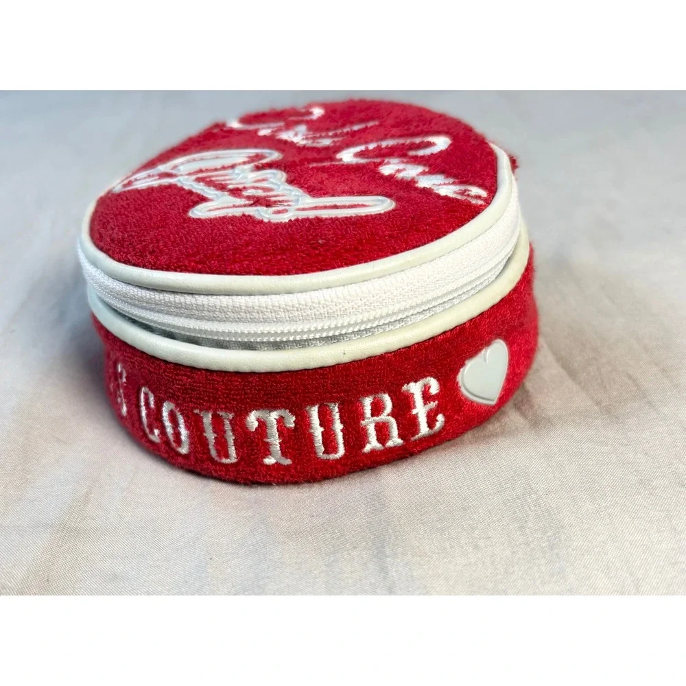 Vintage Y2K Juicy Couture Girls Gone Juicy Red Velour travel jewelry case